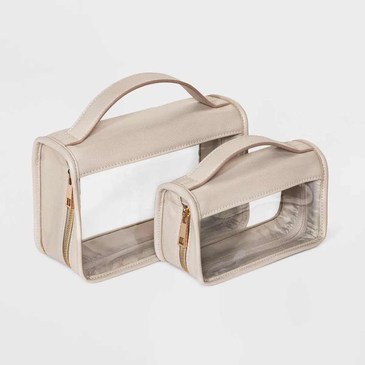 Travel Pouch - A New Day™ Taupe: Top Handle Bag, Unstructured, Woven, Handle | Target