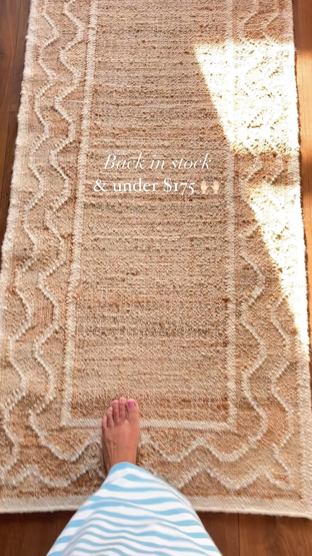 Yay!! This best selling wavy jute runner is back in stock and under $175!! 🙌🏻 It’s so pretty in person and soft under foot. Highly recommend!!

#LTKSaleAlert #LTKVideo #LTKHome