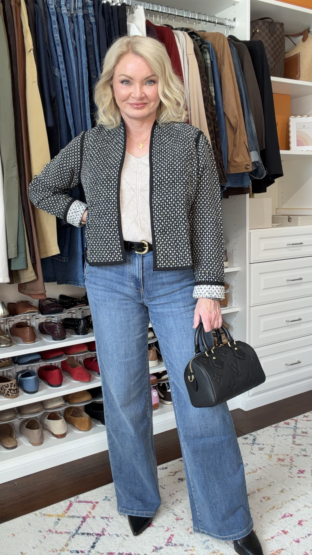 I can’t wait til it’s actually cool enough to wear all the jackets! This one is reversible and so cute. I’m wearing Small petite in the top & jacket, 4 regular jeans. 

Fall outfit
Fall outfits women over 50
Casual outfit
J.Jill
Wide leg jeans
Petite

#LTKOver40 #LTKPetite #LTKootd