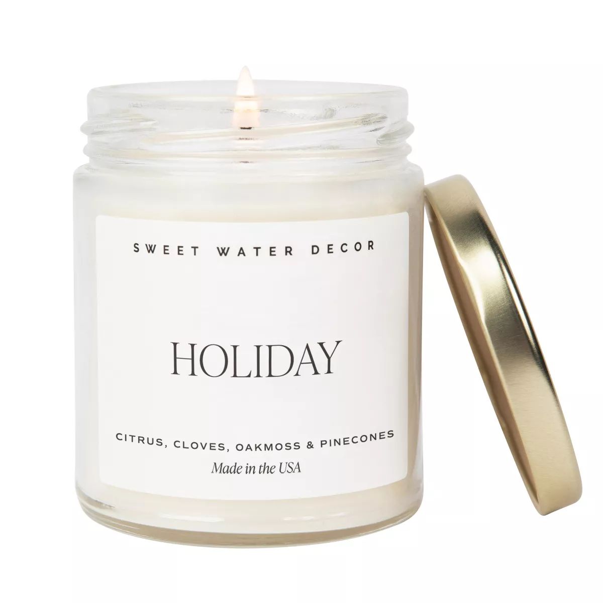 Sweet Water Decor Holiday 9oz Clear Jar Soy Candle | Target