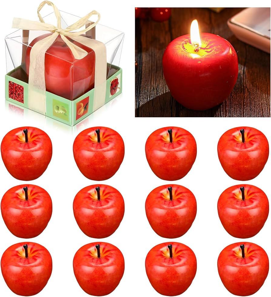 Tondiamo 12 Pcs 12 Pcs Apple Candle Christmas Artificial Creative Apple Shaped Candle Gifts for W... | Amazon (US)
