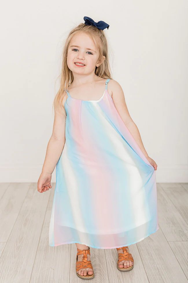 Oceans Of Love Girls Multi Ombre Maxi Dress | Pink Lily