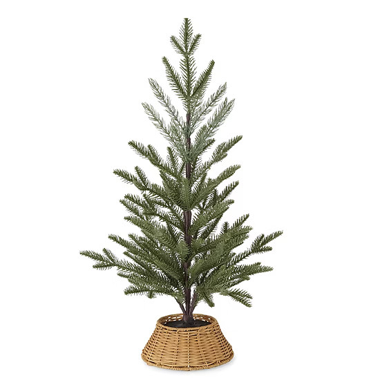 North Pole Trading Co. 25in Rattan Potted Christmas Tabletop Tree | JCPenney