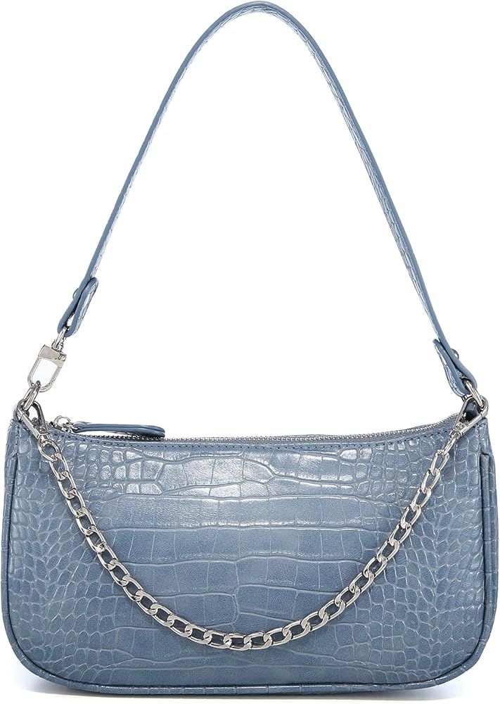Amazon.com: Shoulder Bags for Women, Retro Classic Tote HandBag Crocodile Pattern Clutch Mini Pur... | Amazon (US)