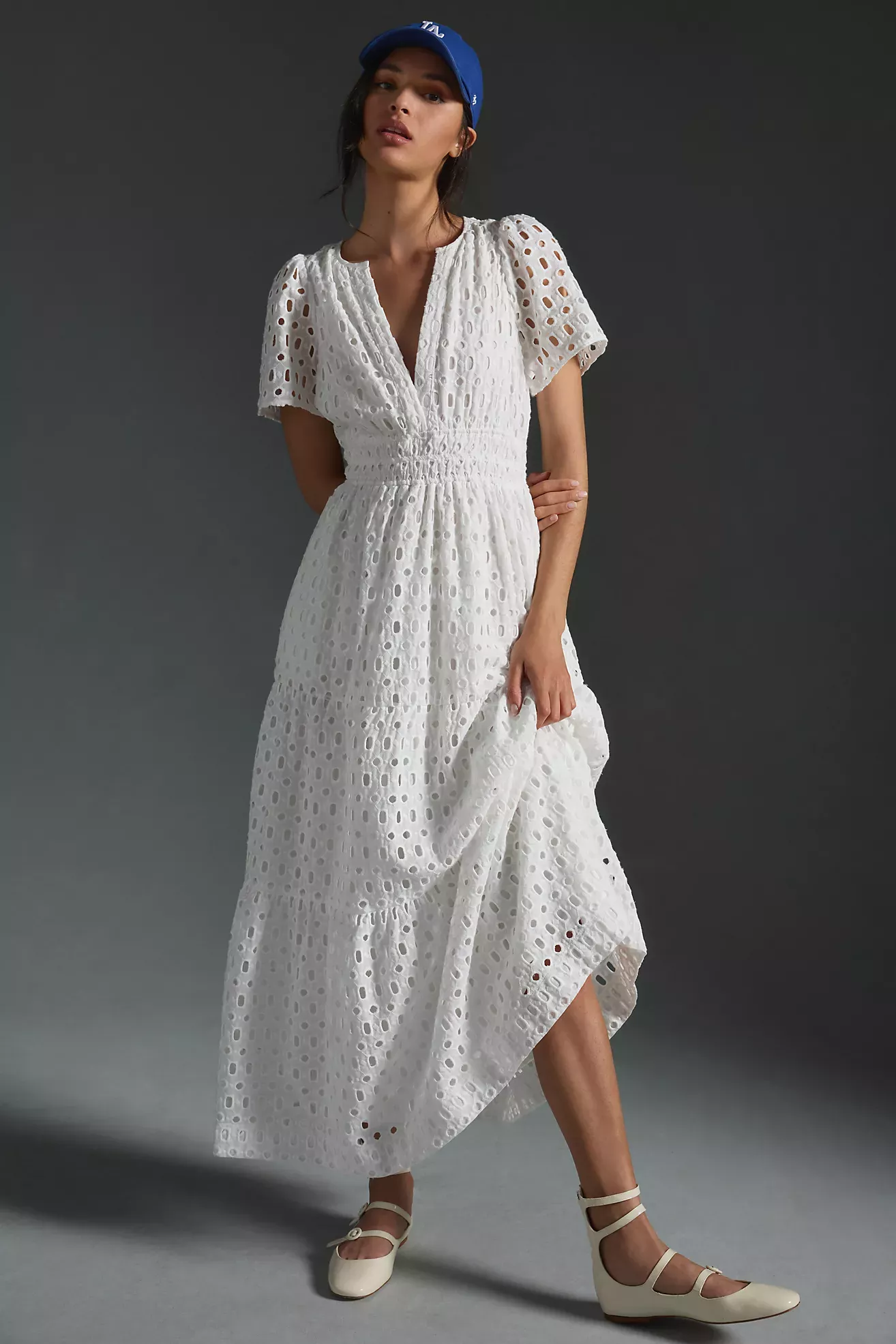 Anthropologie white 2025 maxi dress