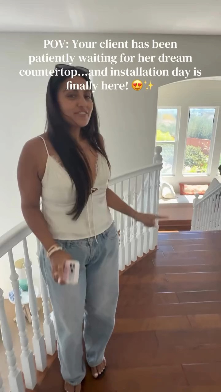 That moment when you can see the vision coming together-and her excitement makes it even better ✨✨ @nnatalieaguilarr @natalientheaguilars 

#DesignInProgress #countertop #theaguilars #nubiahome

#LTKHome