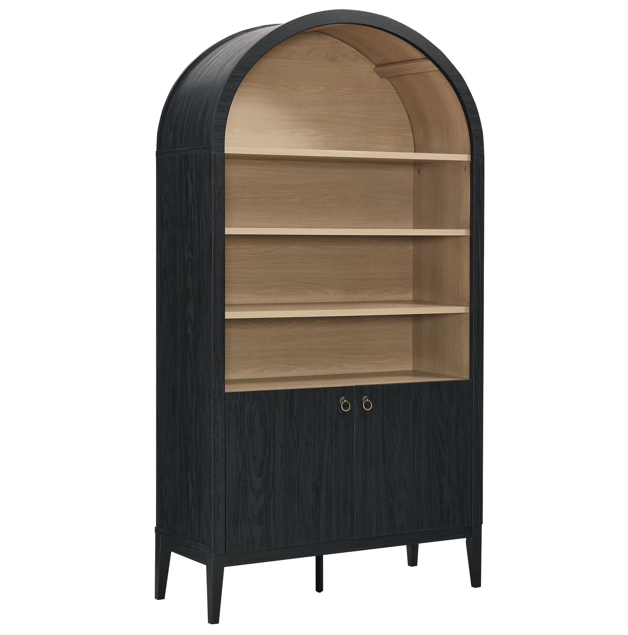 Nolan 74" Tall Arched Storage Display Cabinet Bookshelf | Wayfair North America