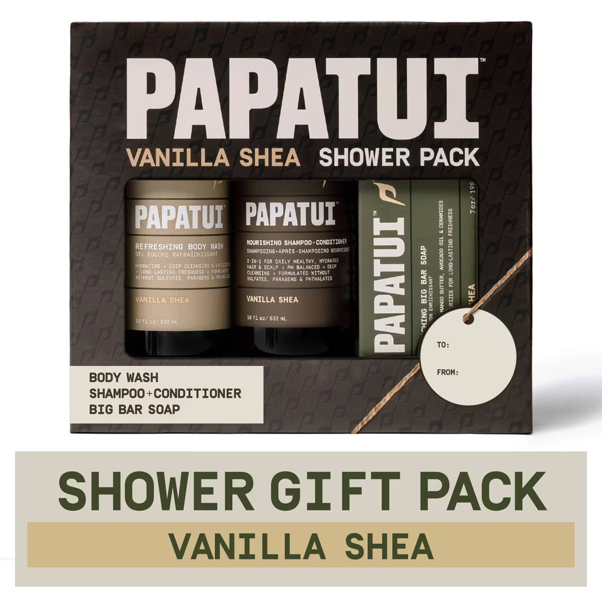 Papatui Holiday Men's Care Shower Pack with Body Wash, Bar Soap and 2-in-1 Shampoo + Conditioner ... | Target