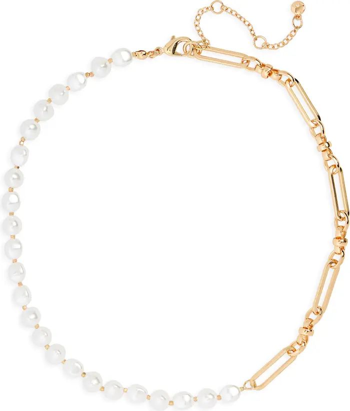 Chain Link & Imitation Pearl Necklace | Nordstrom