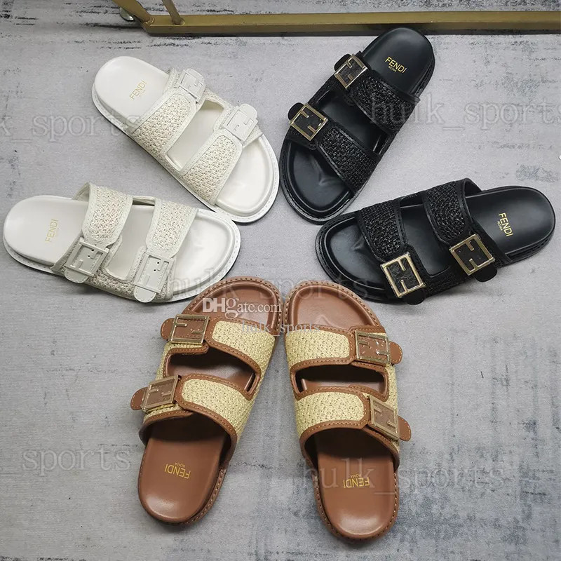 FENDI Women designer slipper slides sandal summer sandals sandles shoes classic brand beach slide... | DHGate