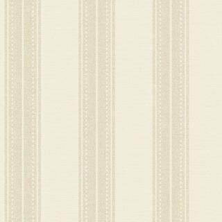 Linen Stripe Cream Non-Pasted Wallpaper (Covers 56 sq. ft.) | The Home Depot
