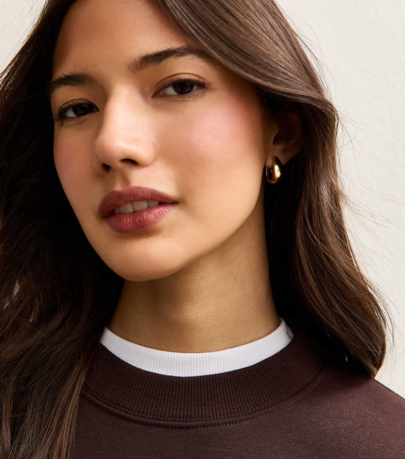 18ct Gold Plated Oval Drop Hoop Earrings | New Look | New Look (UK)