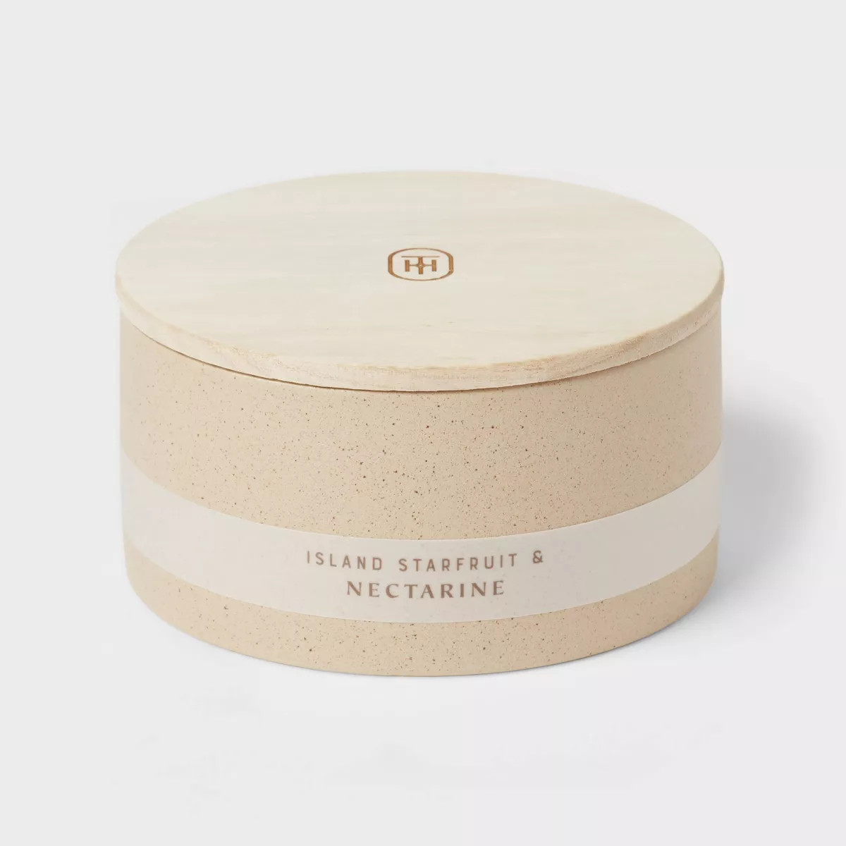 3-Wick 14oz Matte Textured Ceramic Wooden Wick Candle Ivory/Island Starfruit and Nectarine - Thre... | Target