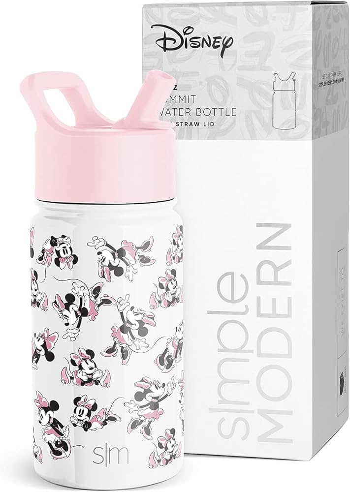 Simple Modern Disney Minnie Mouse Kids Water Bottle with Straw Lid | Reusable Insulated Stainless... | Amazon (US)