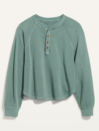 Long-Sleeve Henley Sweatshirt for Women | Old Navy (US)