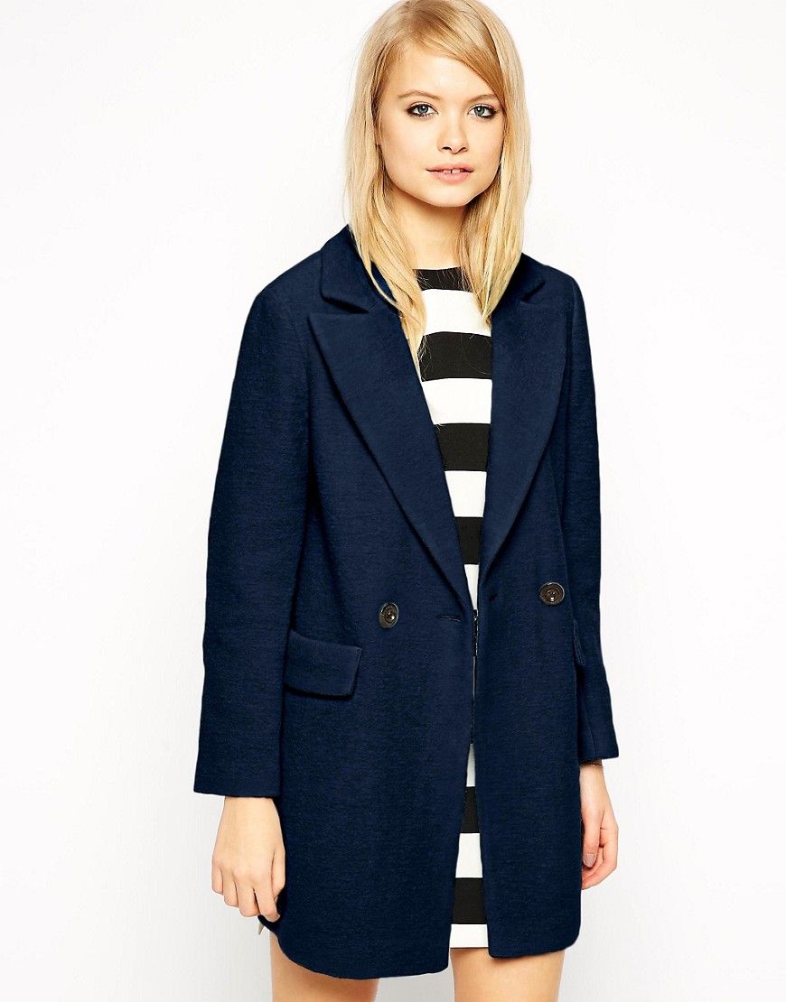 ASOS Coat With Cocoon Fit In Textured Wool | ASOS UK