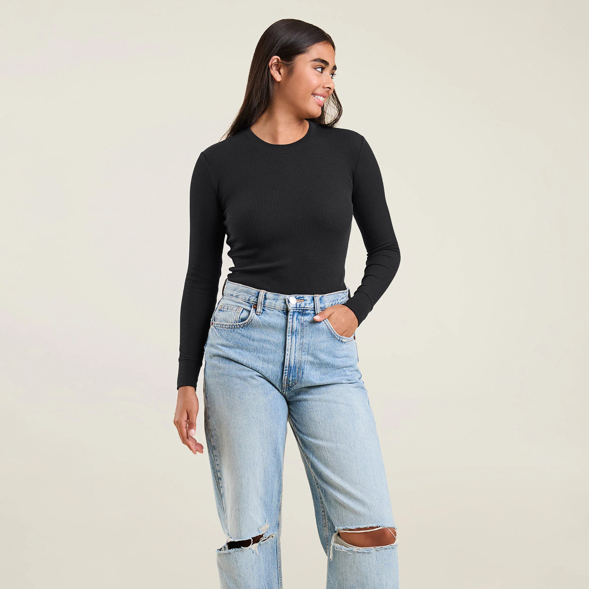 Waffle Bodysuit | Black - nuuds | nuuds