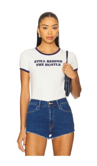 MOTHER The Itty Bitty Ringer Tee in White. - size M | Revolve Clothing (Global)