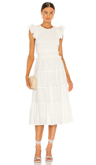 Emmy Midi Dress in White | Revolve Clothing (Global)