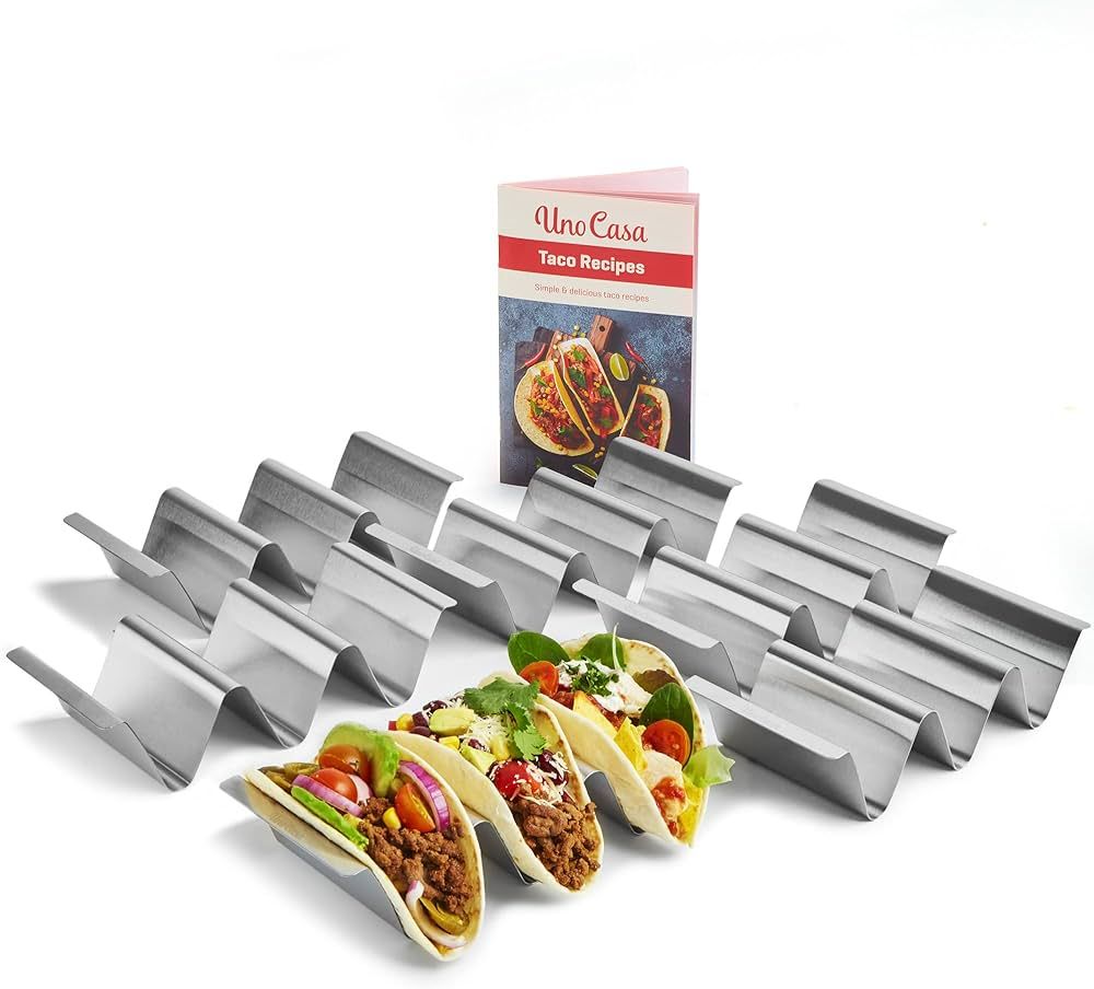 Uno Casa Metal Taco Holder Set of 6 - U-Shaped Taco Holders for Griddle, Durable Taco Holders for... | Amazon (US)