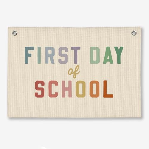 Classroom Decor, First Day Of School Hanging Linen Banner, Back To School Decorations for Nursery... | Amazon (US)