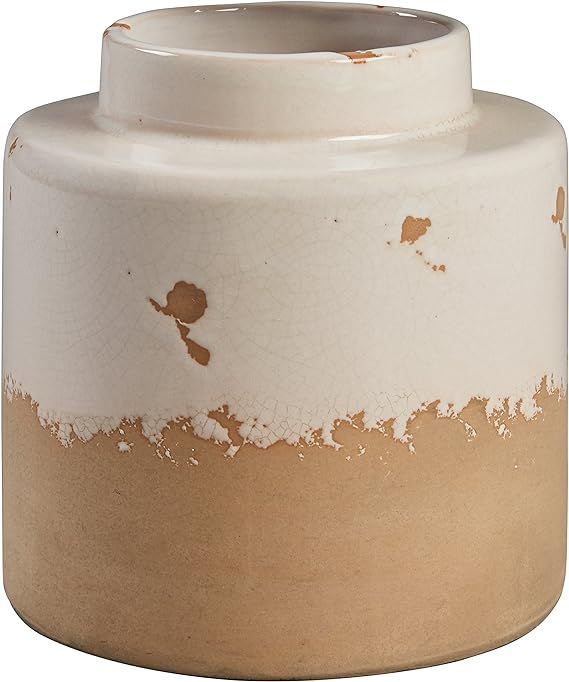 Stone & Beam Modern Farmhouse Milk Jug Stoneware Home Decor Flower Vase - 6.25 x 5.75 Inches, Cre... | Amazon (US)