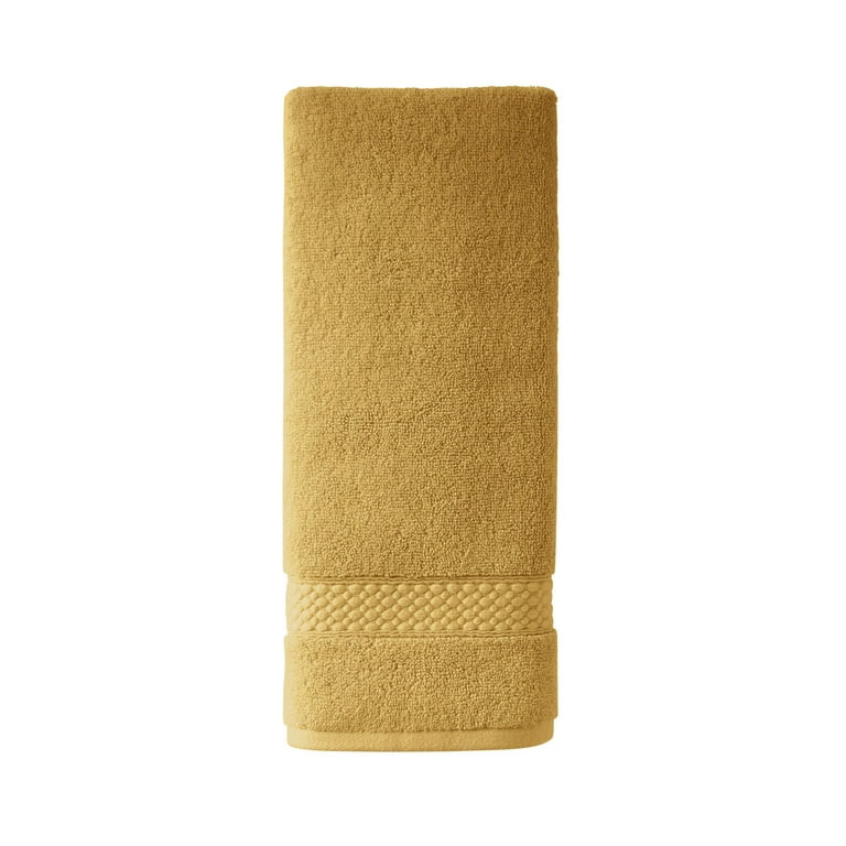 Beautiful by Drew Barrymore Dobby Hand Towel, Soft 100% Cotton, Amber Yellow | Walmart (US)
