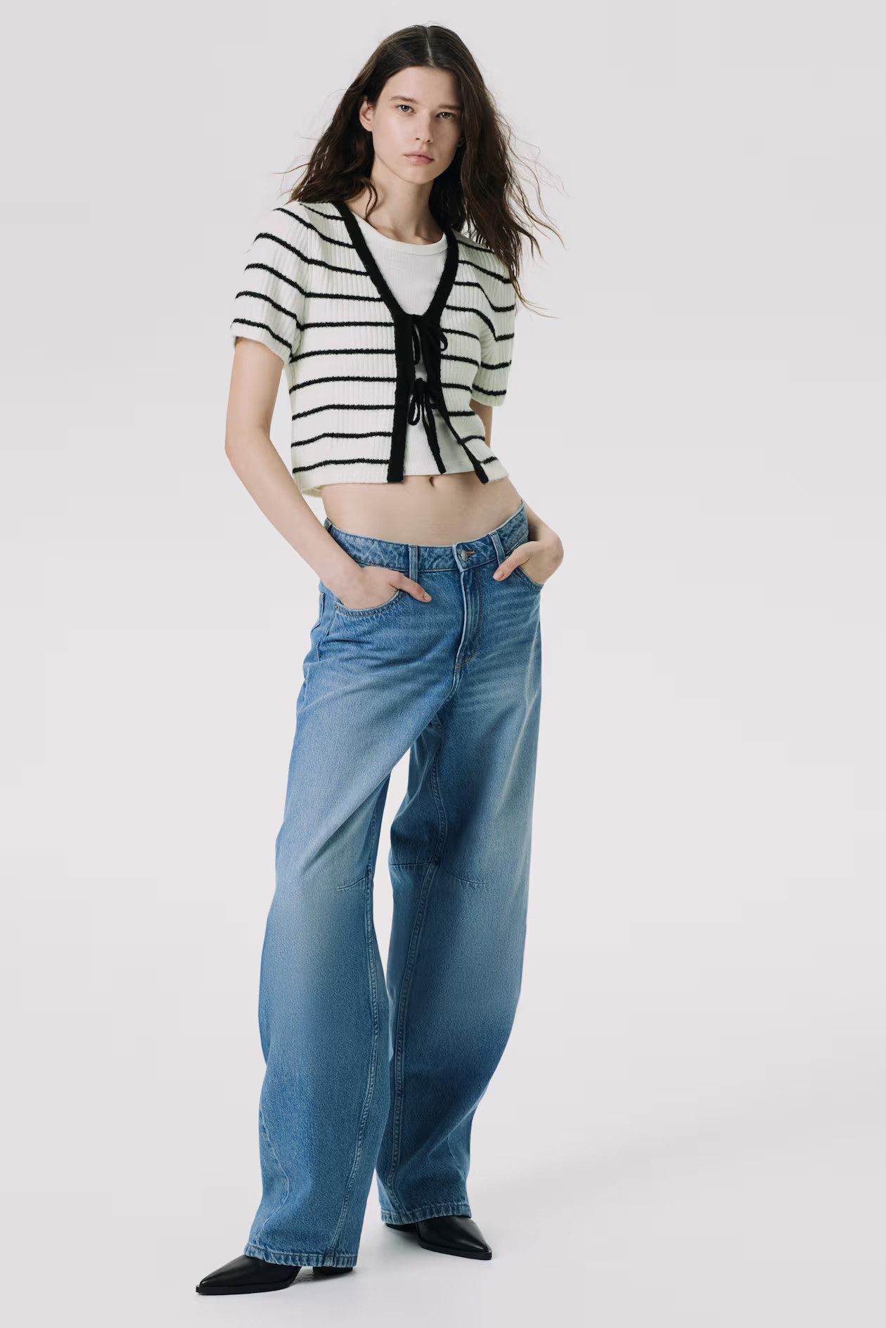 Tie-Detail Rib-Knit Top | H&M (US + CA)