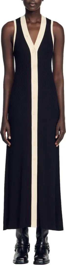 Gabriella Rib Sleeveless Button Front Maxi Sweater Dress | Nordstrom