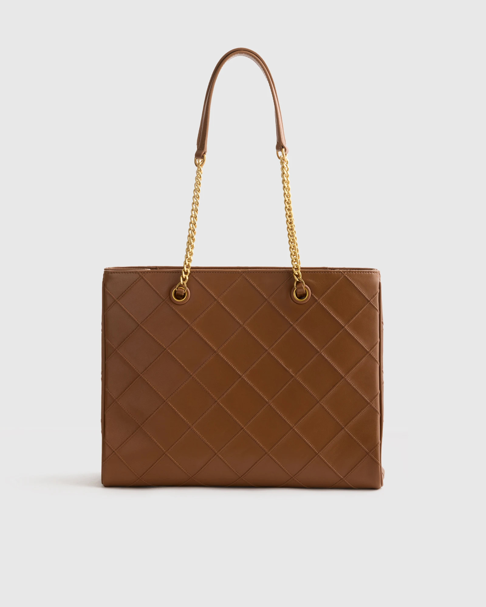 Italian Leather Diamond Stitch Tote | Quince