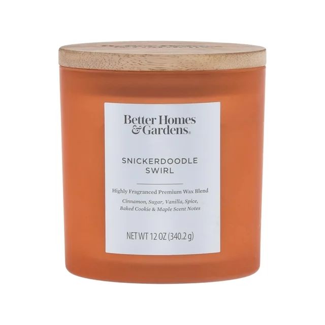 Better Homes & Gardens 12oz Snickerdoodle Swirl Scented 2-Wick Frosted Jar Candle | Walmart (US)