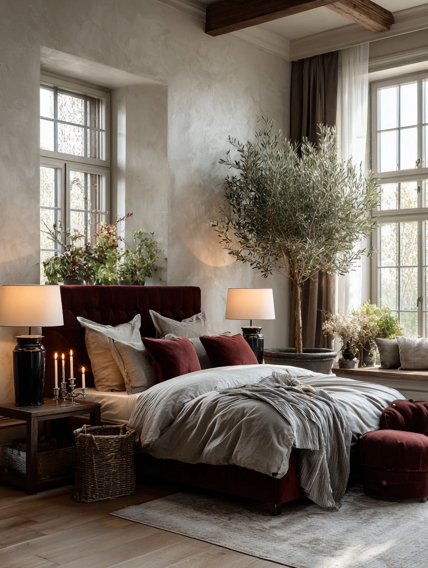 Homes are becoming bolder again.

After years of playing it safe with all-white spaces and barely-there colors, we're seeing a return to rooms that feel warm, layered, and full of personality.

And few colors do that better than burgundy.

A burgundy velvet bed instantly transforms a bedroom from simple to memorable. The rich color adds depth and character, while the velvet brings the softness, comfort, and coziness that every bedroom deserves.

What we love most is how beautifully it pairs with timeless pieces.

The classic black-base, ivory-shade table lamps create that elegant hotel-inspired symmetry while adding the layered lighting that makes a room feel warm and inviting long after the sun goes down.

Then there's the olive tree.

A favorite in Elegant & Driven homes because it softens the room, brings natural beauty indoors, and creates balance between bold colors and organic textures.

You don't need to redesign your entire bedroom to embrace the bold home decor movement.

Start with one intentional piece.

A velvet bed. A pair of oversized lamps. An olive tree.

Sometimes that's all it takes to turn a bedroom into a retreat.

✨ Bold doesn't have to mean loud. Sometimes it simply means unforgettable.

#BedroomDecor #BurgundyVelvet #VelvetBed #LayeredLighting #OliveTreeDecor #LuxuryBedroom #HomeDecorIdeas #ElegantAndDriven 

 #LTKHome