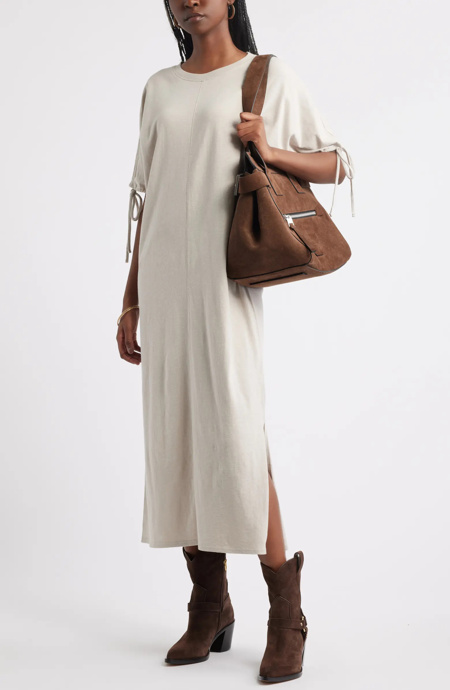 Treasure & Bond Drawstring Sleeve Knit Dress | Nordstrom | Nordstrom