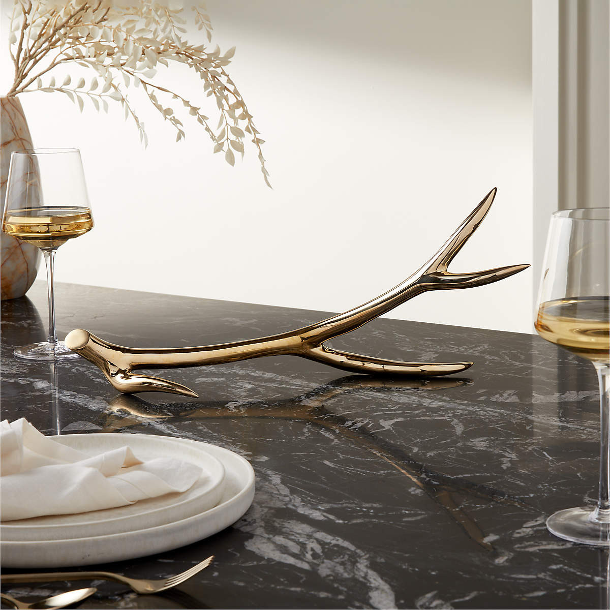 Dasher Modern Brass Decorative Antler | CB2 | CB2