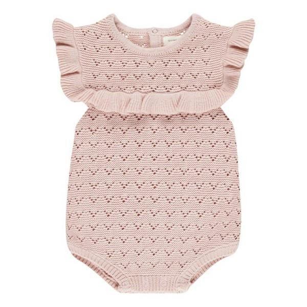 Girls' Quincy Mae Pointelle Ruffle Romper Baby 18/24 mo. Bubblegum | Scheels Sports