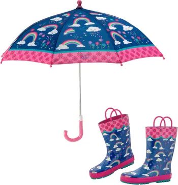 Print Rain Boots & Umbrella Set | Nordstrom
