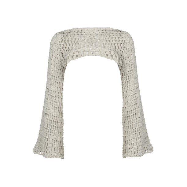 LisenraIn Women Y2k Crochet Knit Hollow Out Crop Top Long Flared Sleeve Shrug Sweater Mesh Cover ... | Walmart (US)