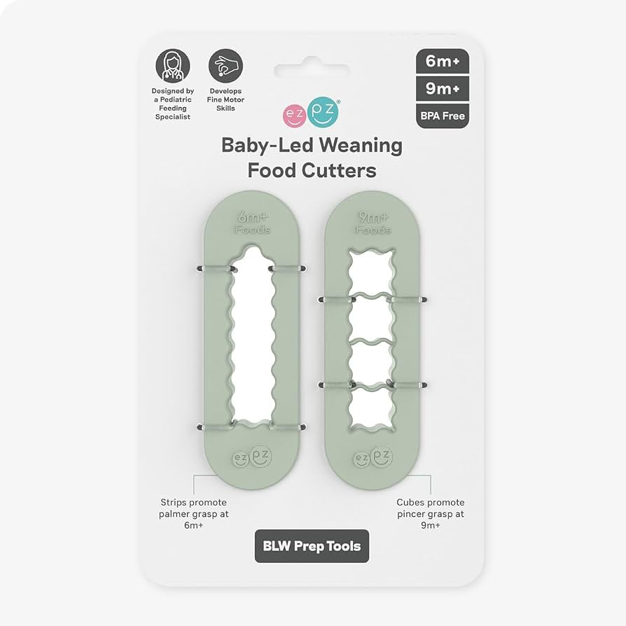 ezpz Baby-Led Weaning Food Cutters (2 pack in Sage) - 6 / 9 Months + - Food Prep for Infants | Amazon (US)
