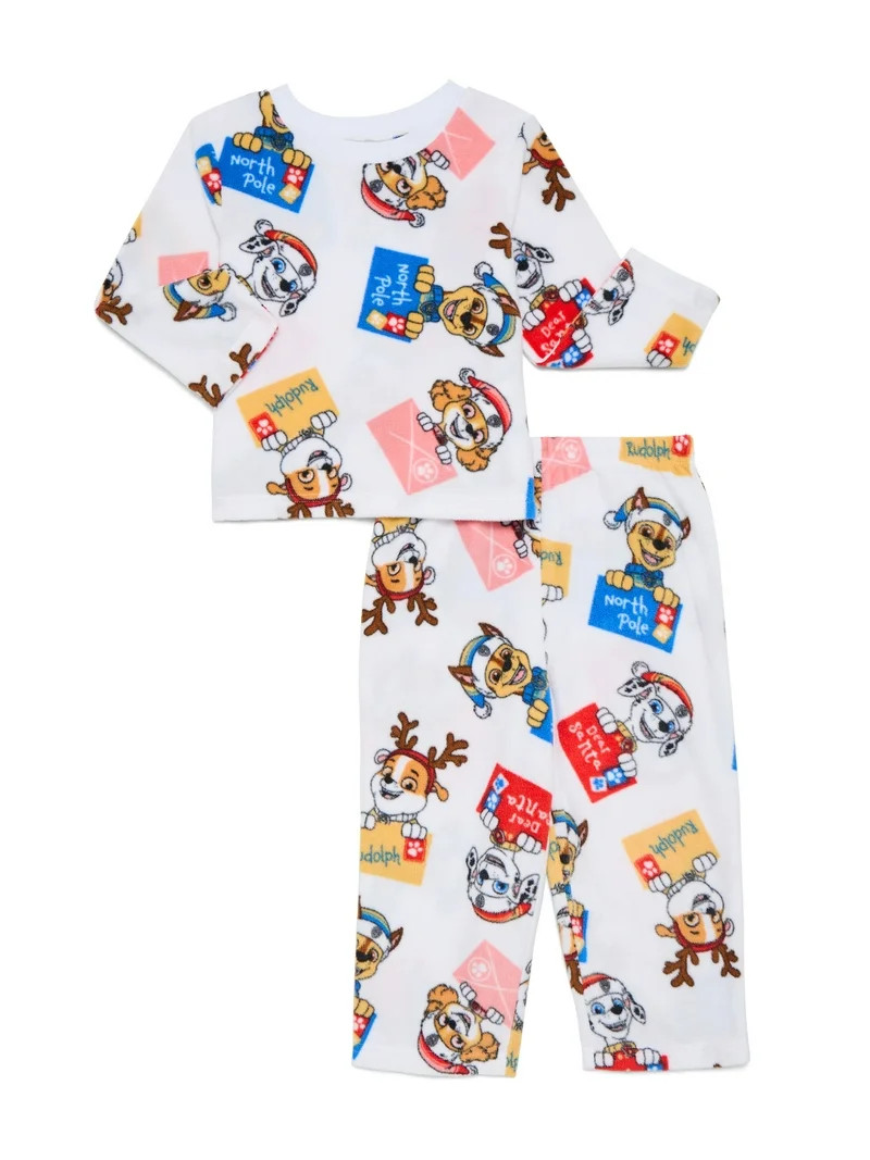 Paw Patrol Unisex Toddler Microfleece Pajama Top and Pants Set, 2-Piece, Sizes 12M-5T | Walmart (US)