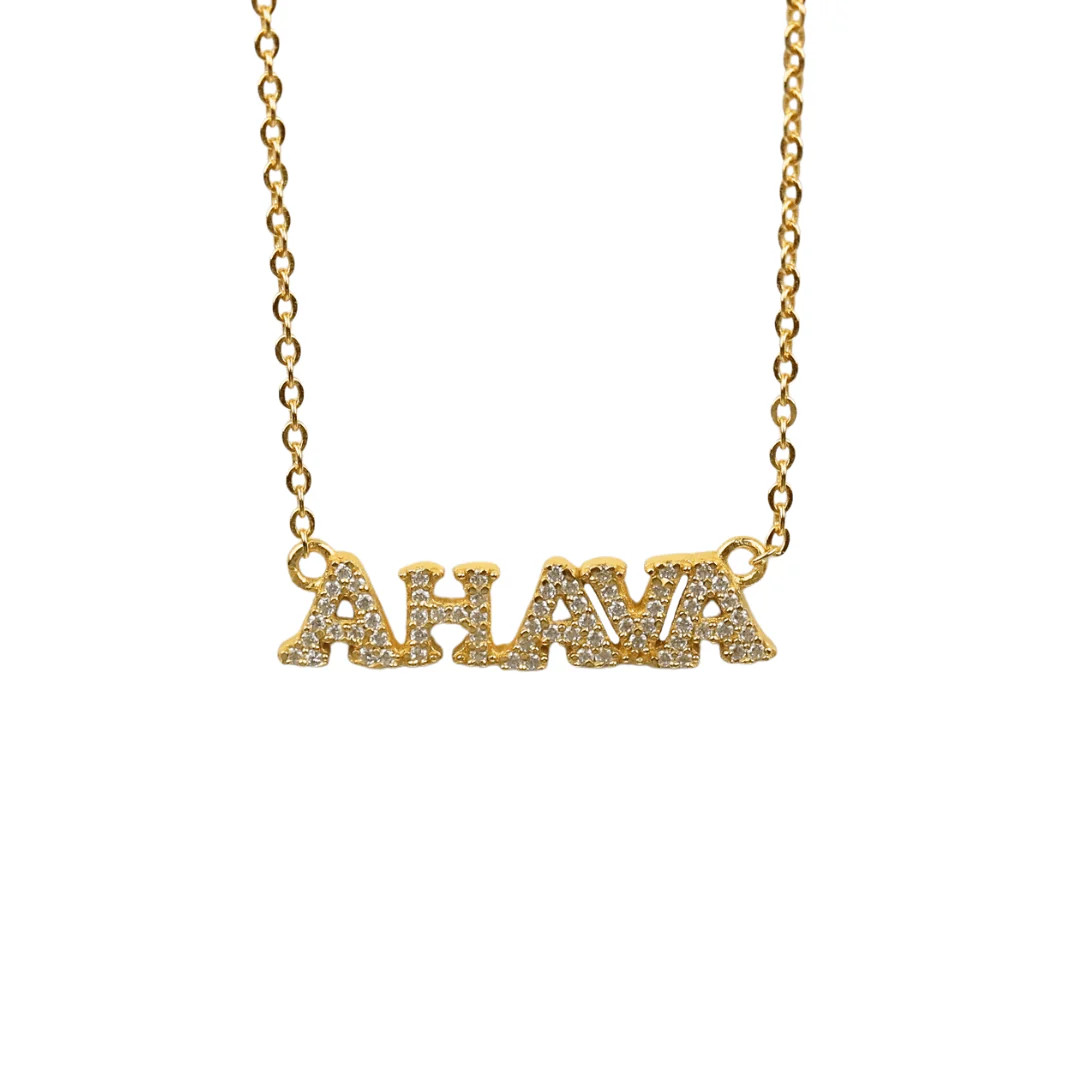 Custom Crystal Name Necklace - Ahava J | Ahava Jewels