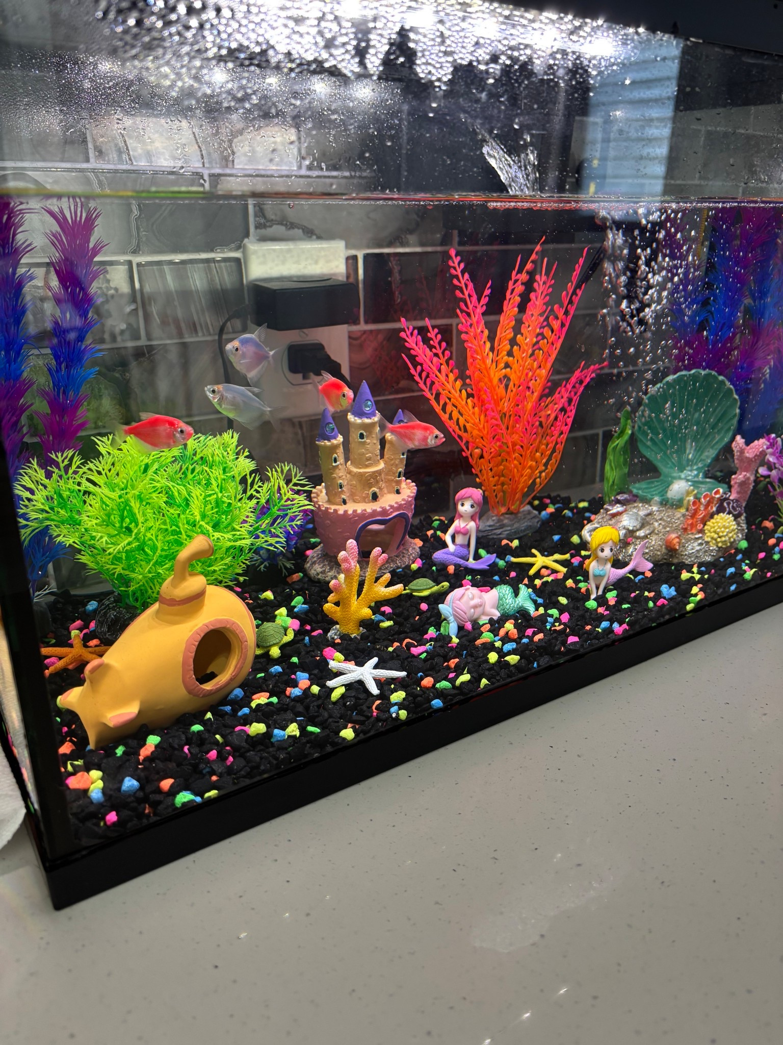 Mermaid theme fish tank. My toddler is obsessed with her fish tank. Here are my favorite items for aquarium setups. Perfect for a colorful fish tank.🌊🧜‍♀️🐠

#LTKHome #LTKmomlife #LTKKids