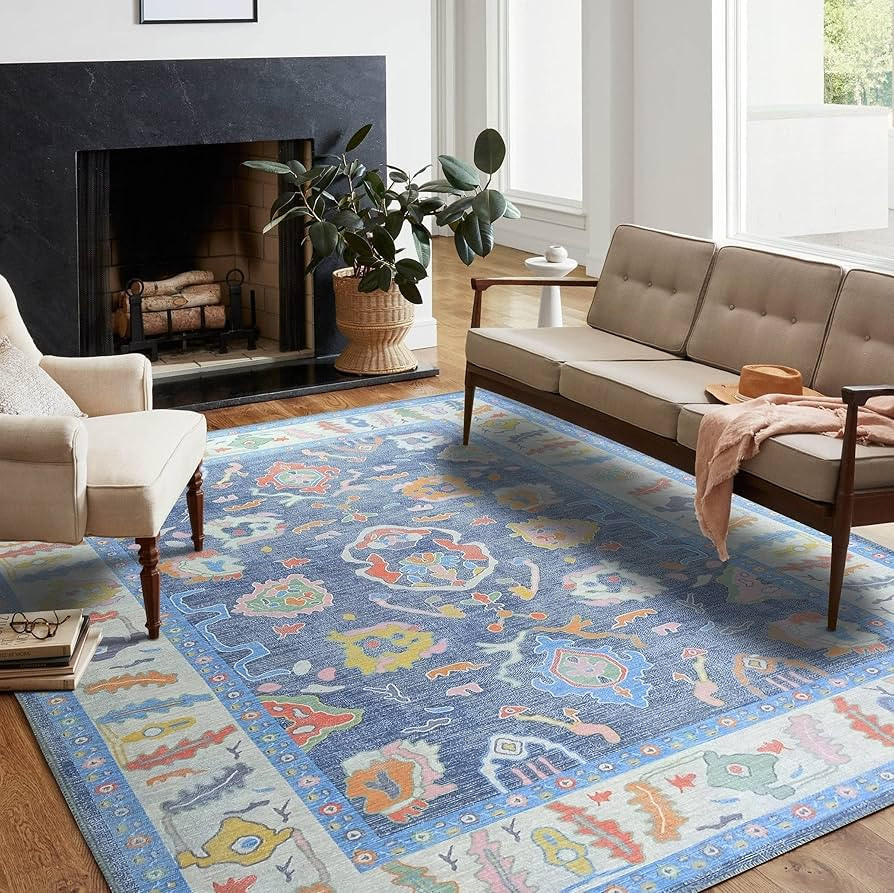 Modern Oushak Rug, Vintage Turkish Colorful Oriental Antique Inspired Area Rugs, Luxury Living Ro... | Amazon (US)