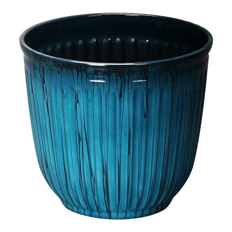 Better Homes & Gardens 10.7" D x 9.7" H Kamala Light Blue Recycled Resin Planter | Walmart (US)