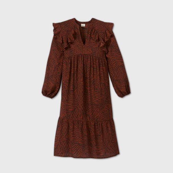 Women's Ruffle Long Sleeve Dress - A New Day™ | Target