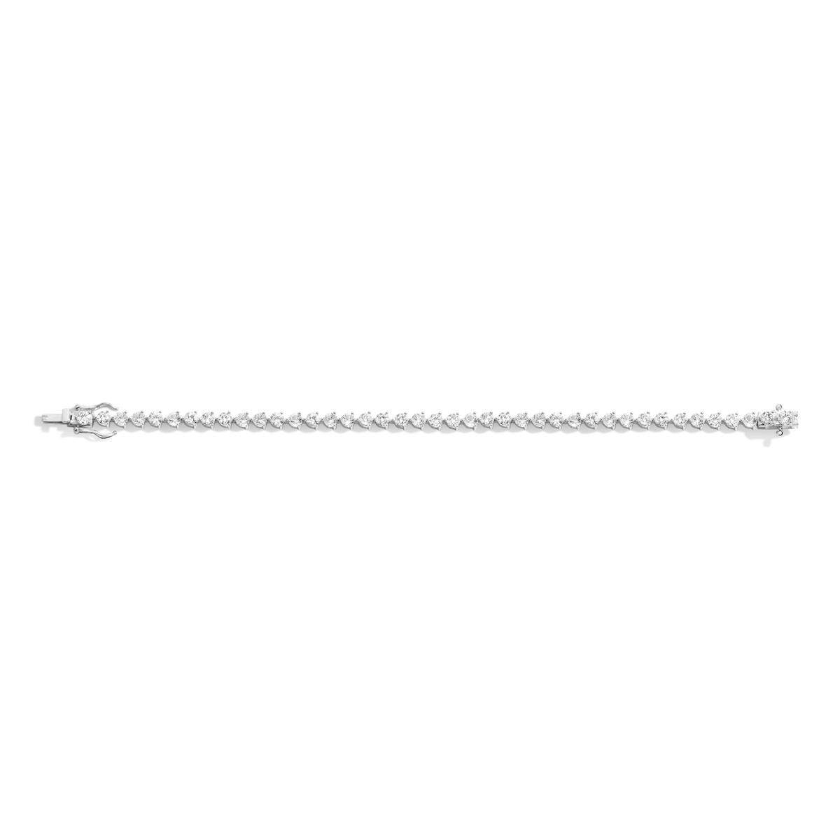 Lab Grown White Sapphire Three-Prong Tennis Bracelet | AUrate New York