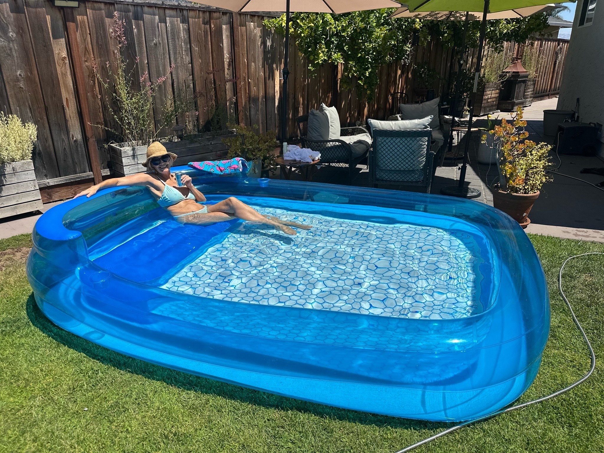 I freaking love my lounging pool! Now, if I can just keep my dog out of it! ￼

#LTKSwim #LTKSeasonal #LTKmomlife