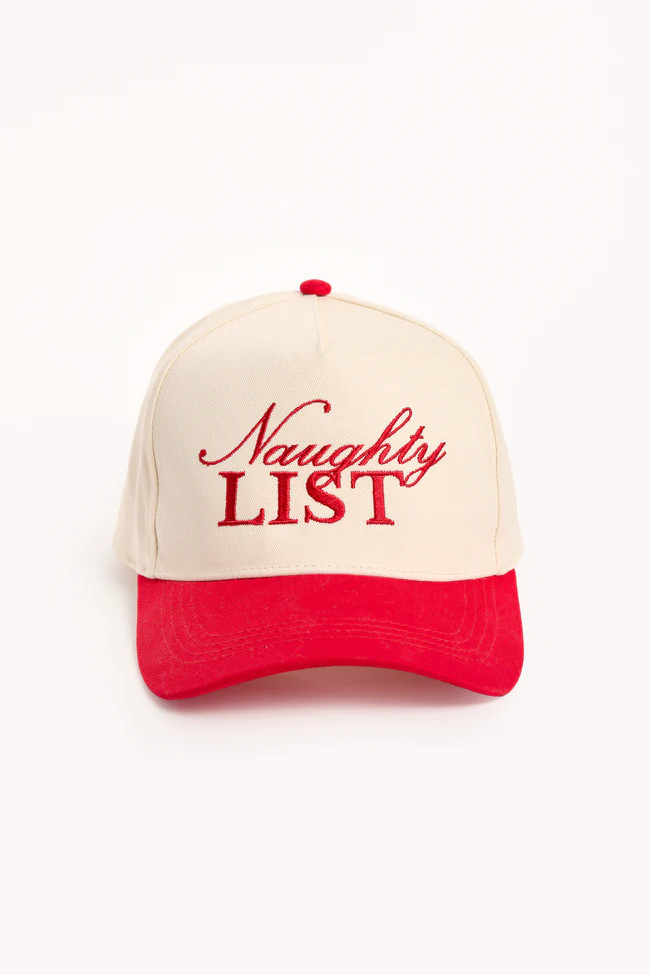 Naughty List Red Trucker Hat | Pink Lily