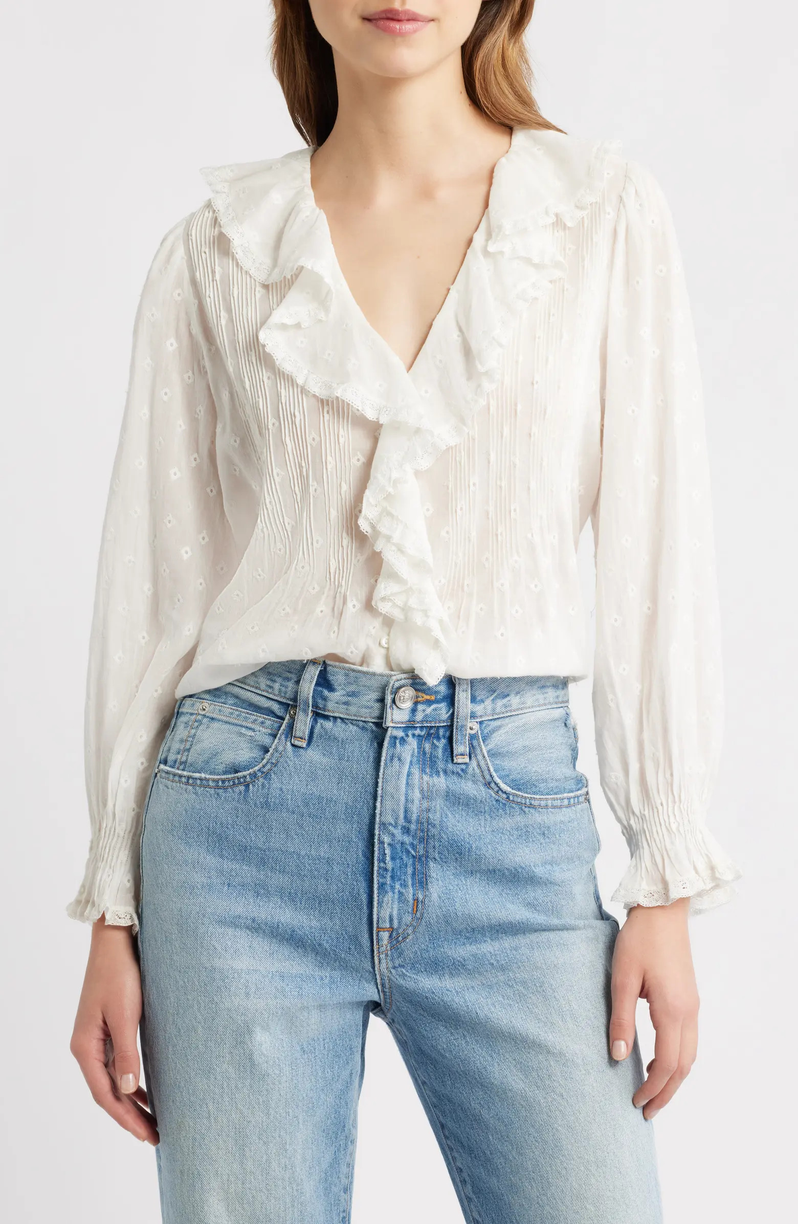 Hardy Ruffle Pintuck Organic Cotton Top | Nordstrom