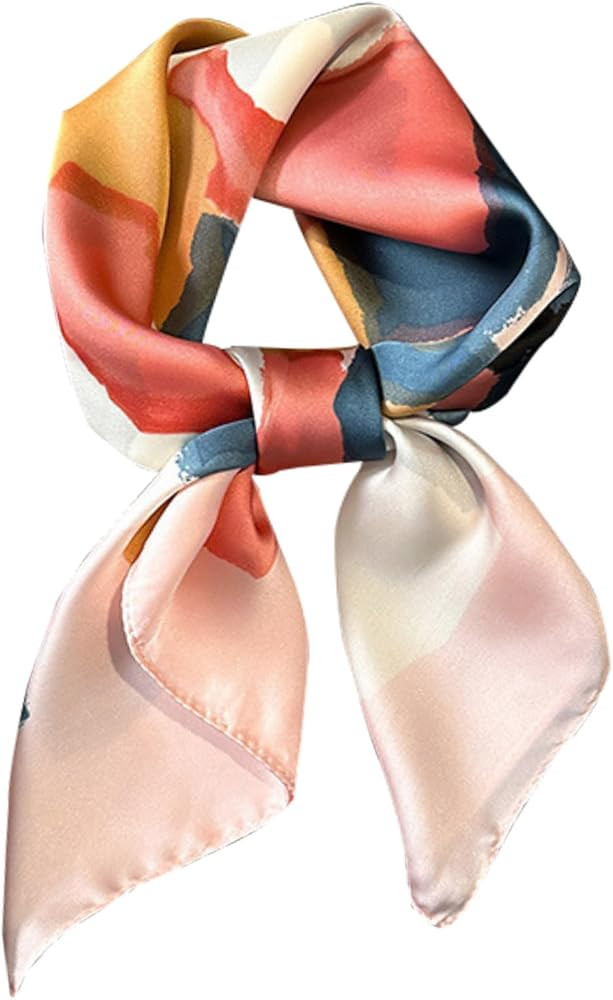 kcctoo 27.5" Mulberry Silk Feeling Head Scarf Women's Fashion Square Neck Satin Scarfs for Bag Ha... | Amazon (US)