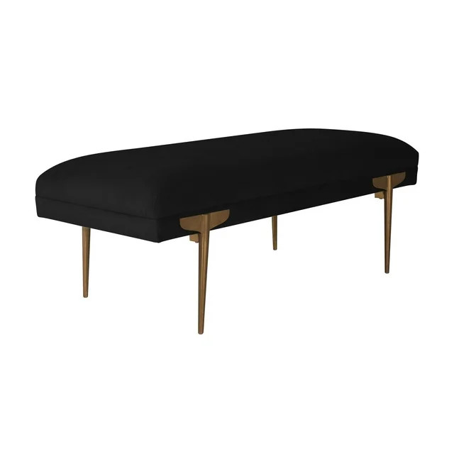 TOV Furniture Brno Black Velvet Bench with Gold Legs | Walmart (US)